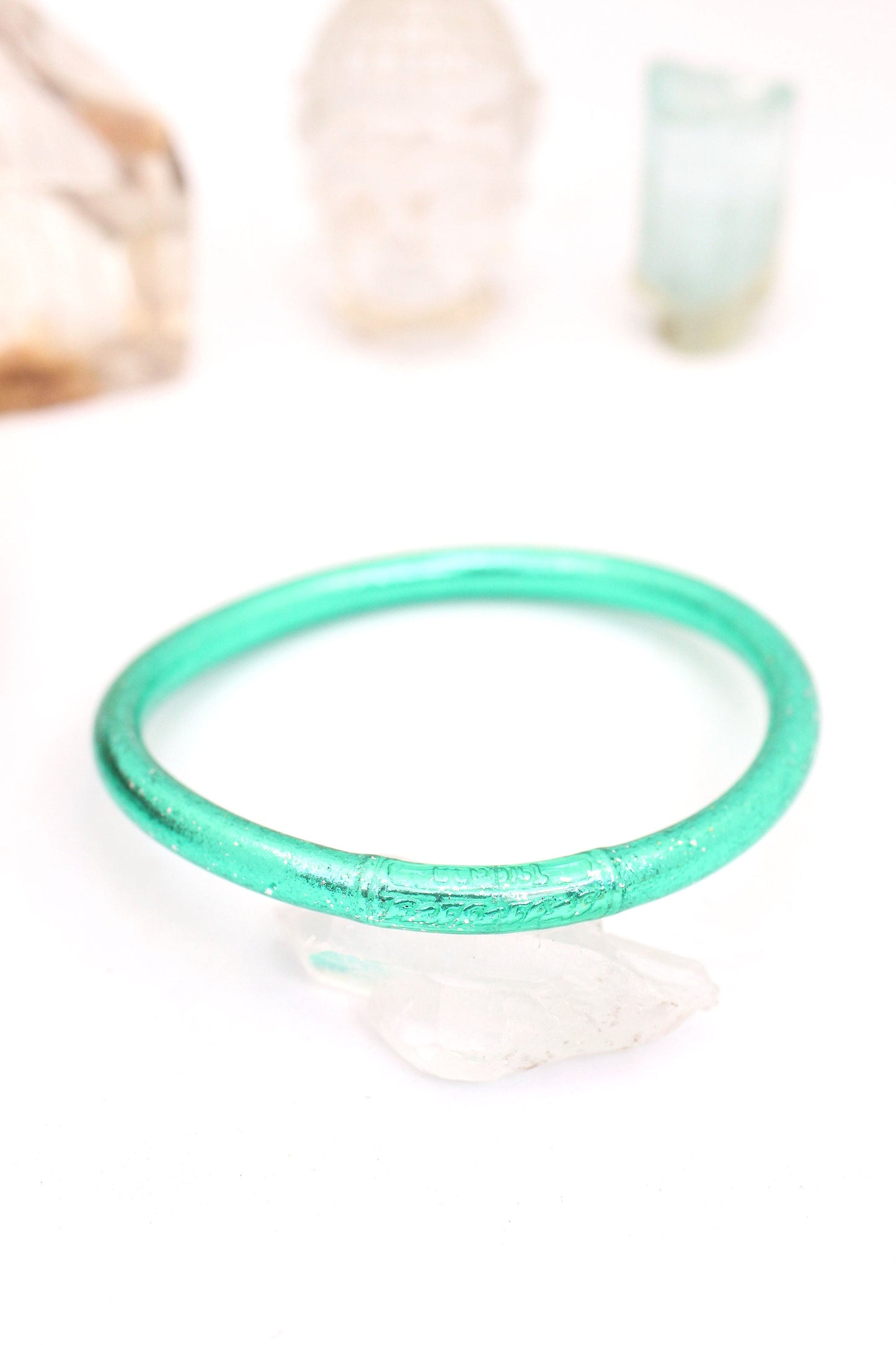 Mardi Gras Thai Buddhist Temple Mantra Bracelets, Thick, Purple, Green Gold Bangles