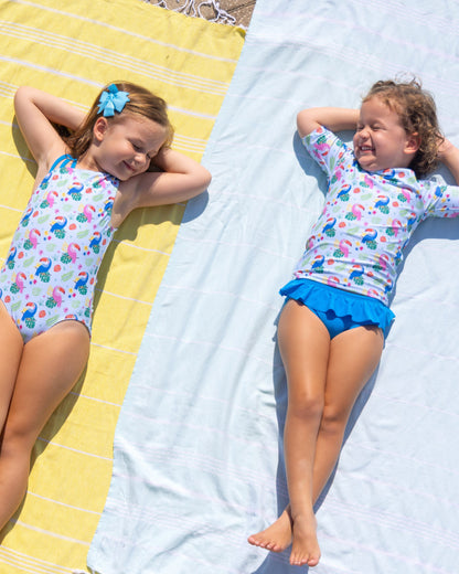 Too Cute Toucans Girls Short Sleeve Sun Shirt and Bottoms