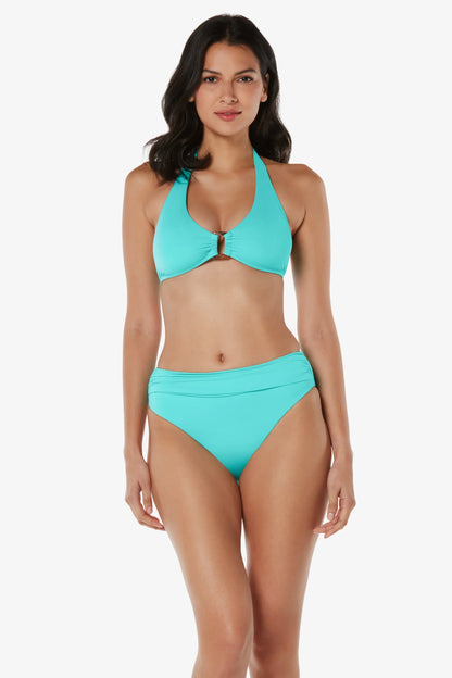 Shirred Bottom  |  Textured Seafoam Aqua