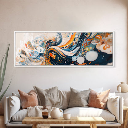 Abstract Swirl Painting, Colorful Modern Art, Bohemian Home Aesthetic, Creative Office, Studio Wall Decor, Canvas Print