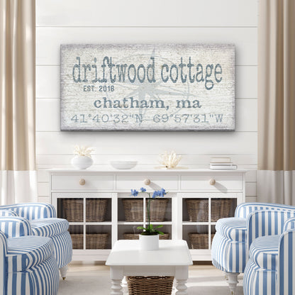 Personalized Home Name Coordinates Canvas Sign