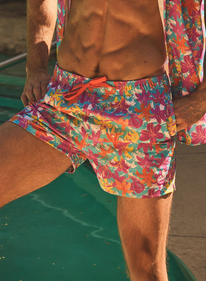 Men’s 5” Inseam Swim Trunks | Hot Tropic