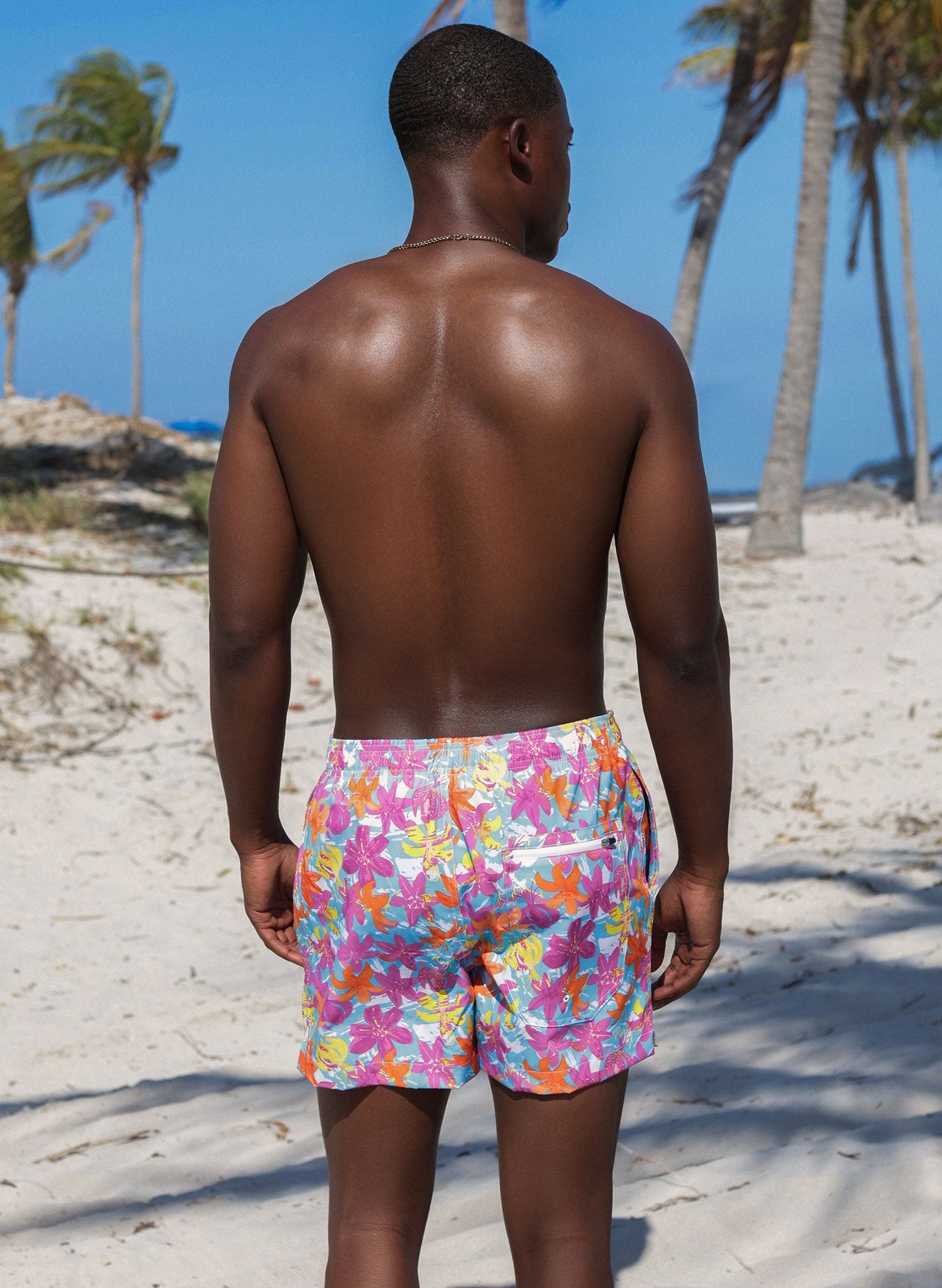 Men’s 5” Inseam Swim Trunks | Hot Tropic