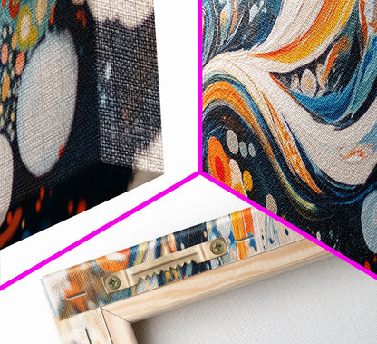 Abstract Swirl Painting, Colorful Modern Art, Bohemian Home Aesthetic, Creative Office, Studio Wall Decor, Canvas Print