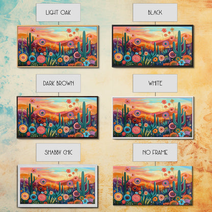 Southwest Desert Art, Boho Art, Wildflower Painting, Pink Orange Wall Art, Colorful Wall Art, Above Bed Wall Art, Canvas Print