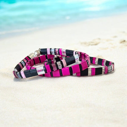 HEART BREAKER - 3 Tila Bead Bracelet Stack