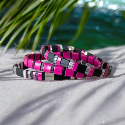 HEART BREAKER - 3 Tila Bead Bracelet Stack
