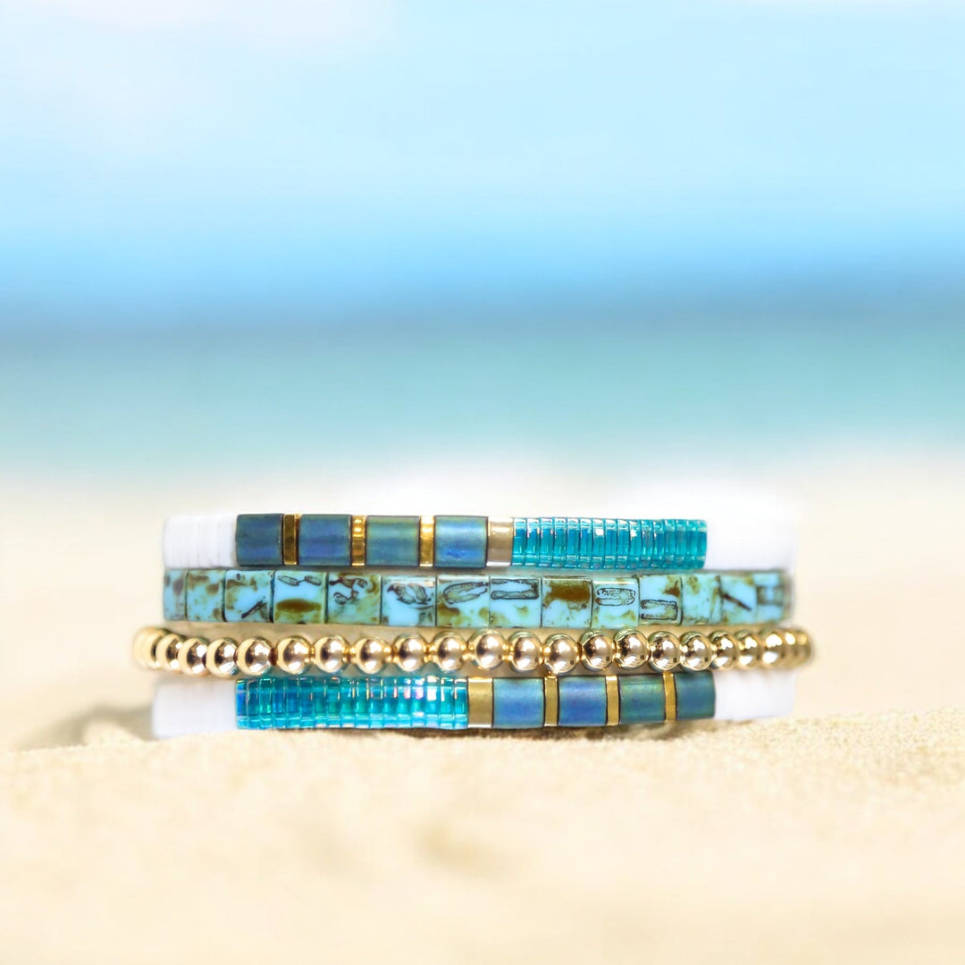 RADIANCE - 4 Tila Bead Bracelet Stack