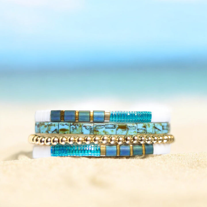 RADIANCE - 4 Tila Bead Bracelet Stack