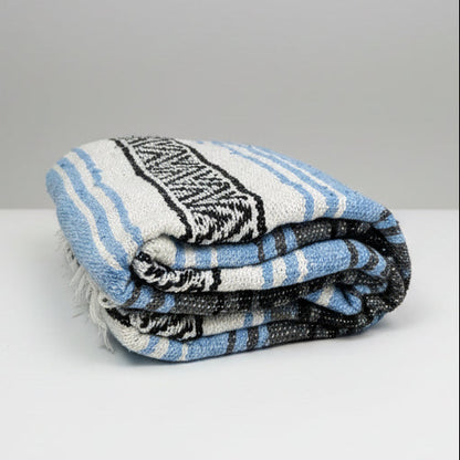 Light Blue Mexican Falsa Blanket | Bulk Savings