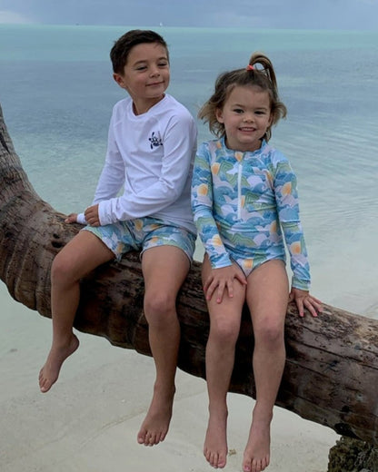 Ocean Orient Girls Long Sleeve Zip Front One Piece