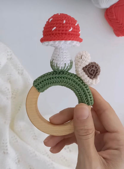 Crochet Mushroom Rattle