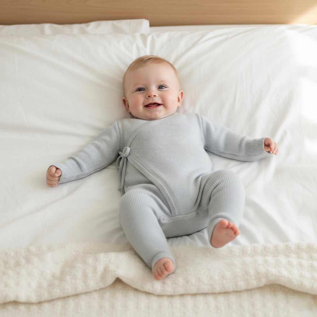 Knit Heirloom Organic Kimono-Blue