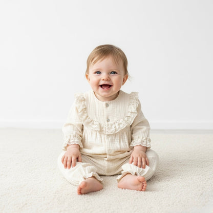 Emilia Ruffle Muslin Romper