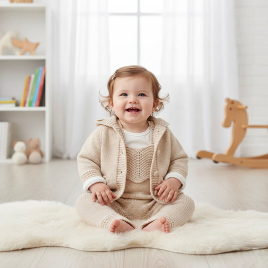 Shae 3 Piece Beige Knitwear Set