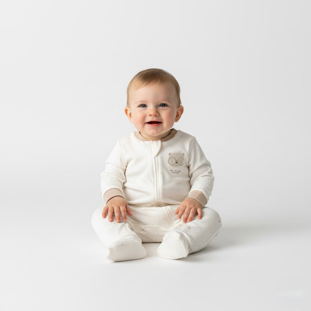 Teddy Ecru Onesie Organic Cotton