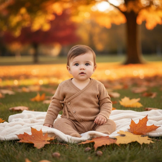 Knit Breathable Organic Kimono-Brown