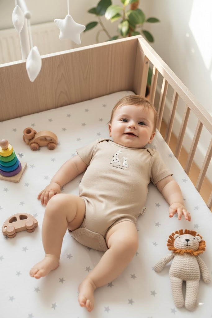 Organic Brown Giraffe Bodysuit