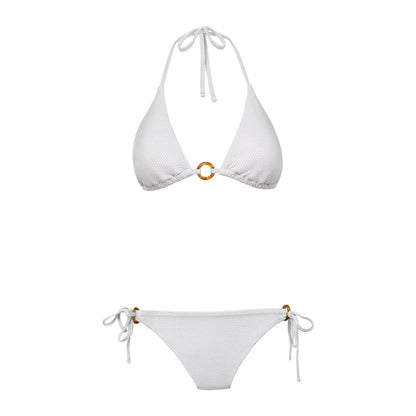 Tortoise Ring String Bottom  |  White Textured Metallic