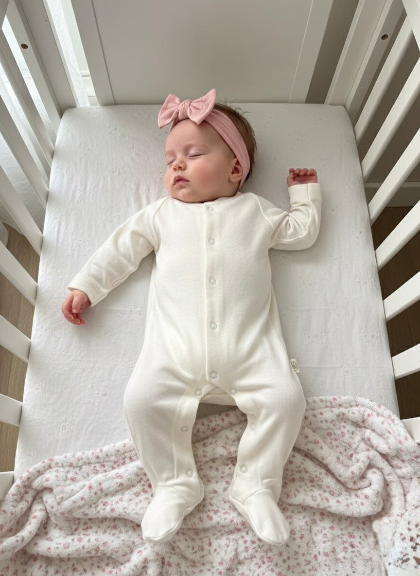 Cream Organic Footed Onesie