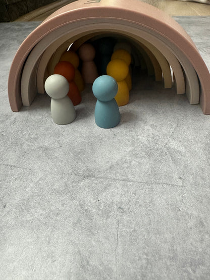 Mini Silicone Peg Dolls – Set of 6 | LYTL®️