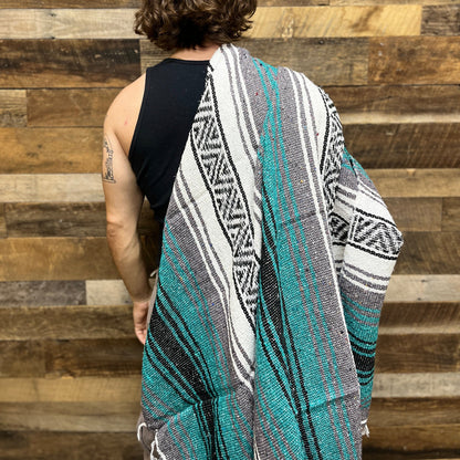 Sea Green Mexican Falsa Yoga Blanket