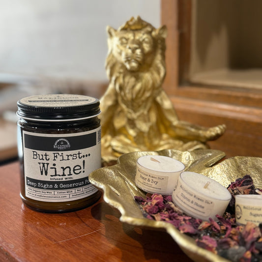 But First Wine 9oz Funny Candle Malicious Women Co