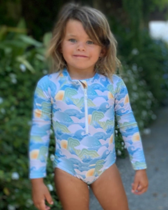 Ocean Orient Girls Long Sleeve Zip Front One Piece