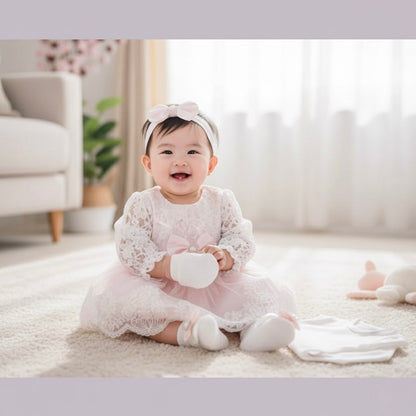 Princess Lace Baby Outfit Set – 6 Pieces