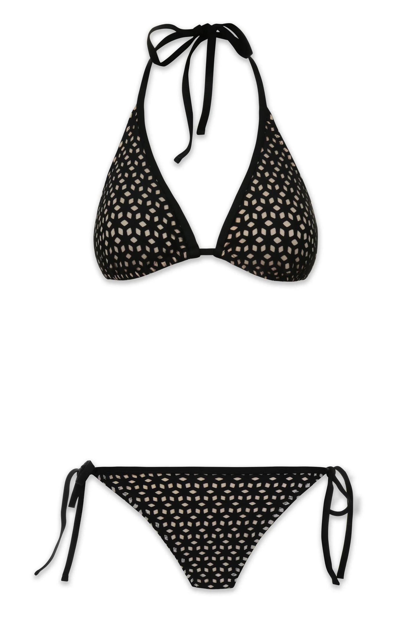 String Bikini Top  |  Black Laser Cut