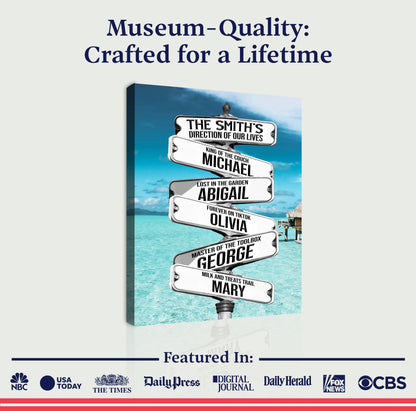 Direction Of Our Lives Family Beach Names Sign