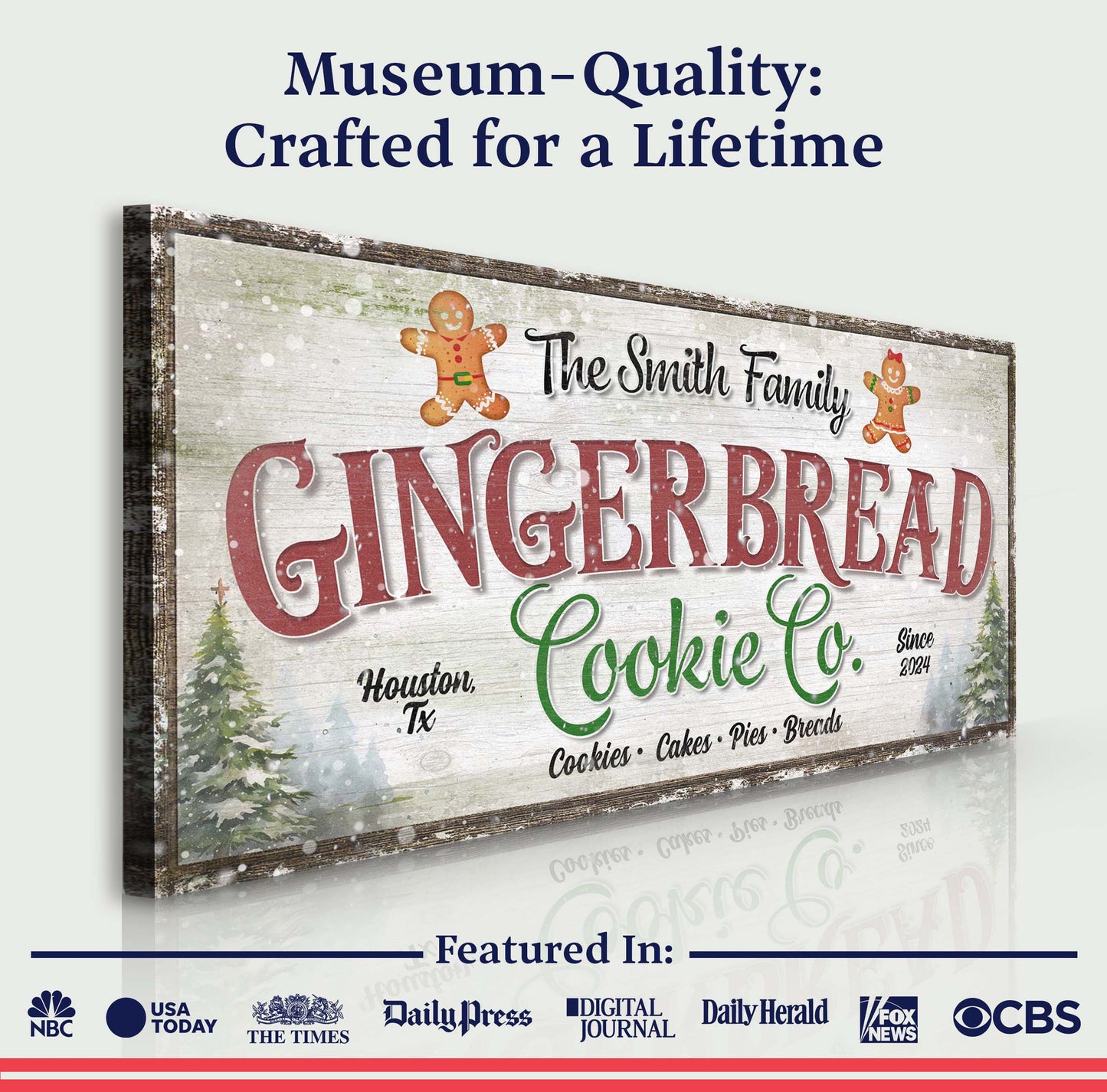 Family Gingerbread Bakery Christmas Sign III