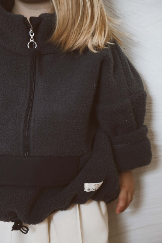 Oversize Fleece Blue Jacket