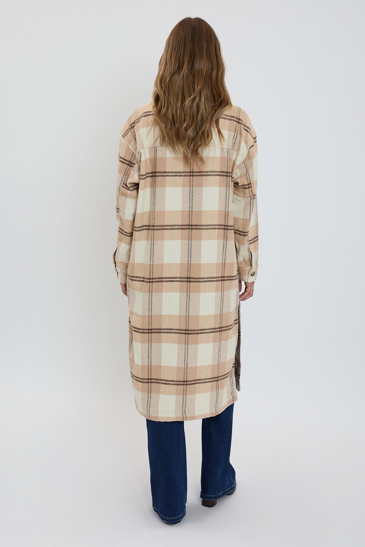 Women's Plaid Shacket Long Duster