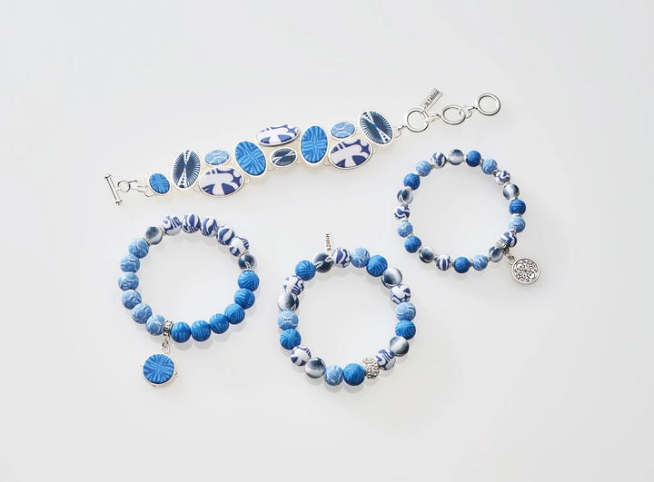 Santorini Reversible Color Block Charm Bracelet