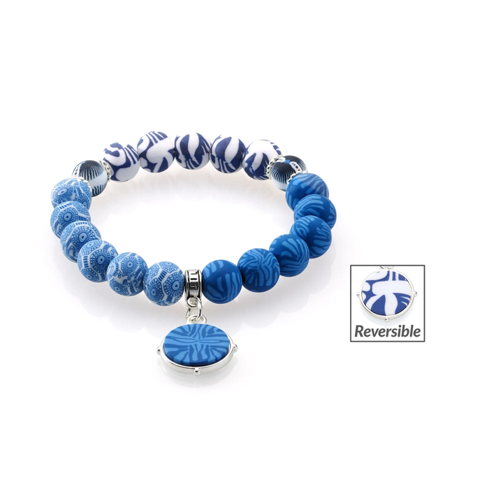 Santorini Reversible Color Block Charm Bracelet