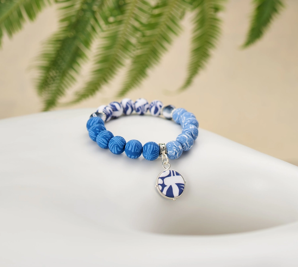 Santorini Reversible Color Block Charm Bracelet