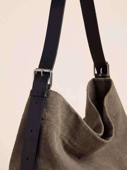 Large Canvas Tote Shoulder Bag Slouchy Relaxed Fit Hobo Bag