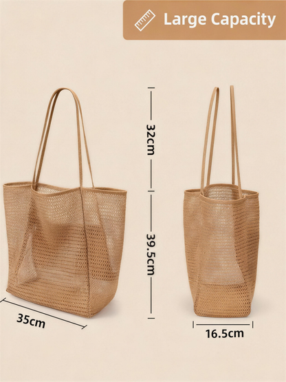 Large Lightweight Mesh Beach Tote Bag Sandproof Travel Bag