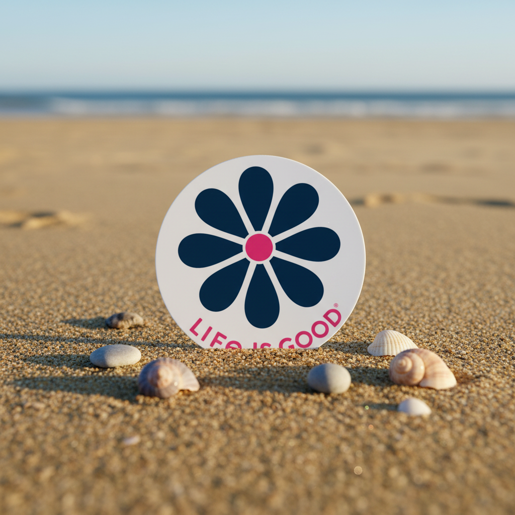 Simple Daisy 4" Circle Sticker