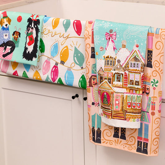 Merry Joy Lights 100% Cotton Tea Towel