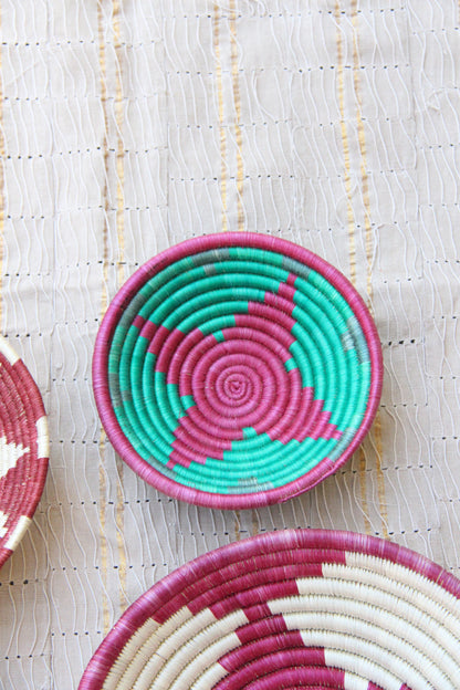 Margot Teal & Berry African Basket Collection, from Rwanda, Set of 5