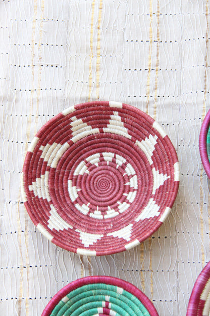 Margot Teal & Berry African Basket Collection, from Rwanda, Set of 5