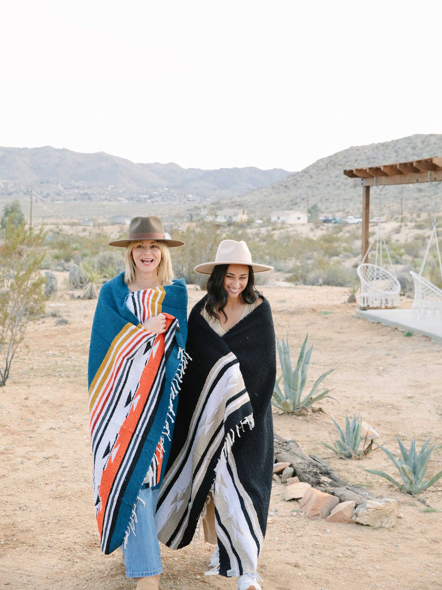 Black Baja Mexican Blanket