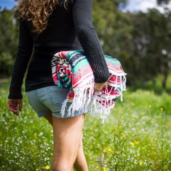 Coral & Sea Green Falsa Yoga Blanket