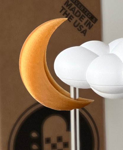 Stormy Dripping Rain Cloud with Moon Charm