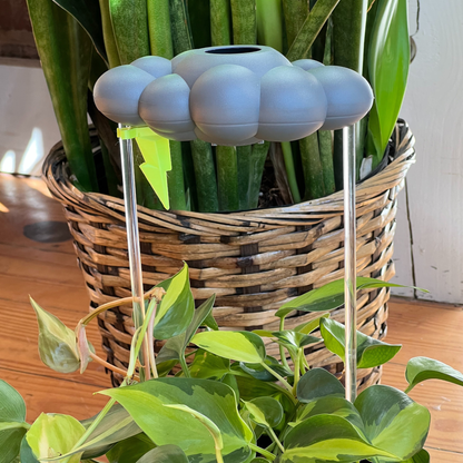 Stormy Dripping Rain Cloud with Neon Lightning Bolt Charm