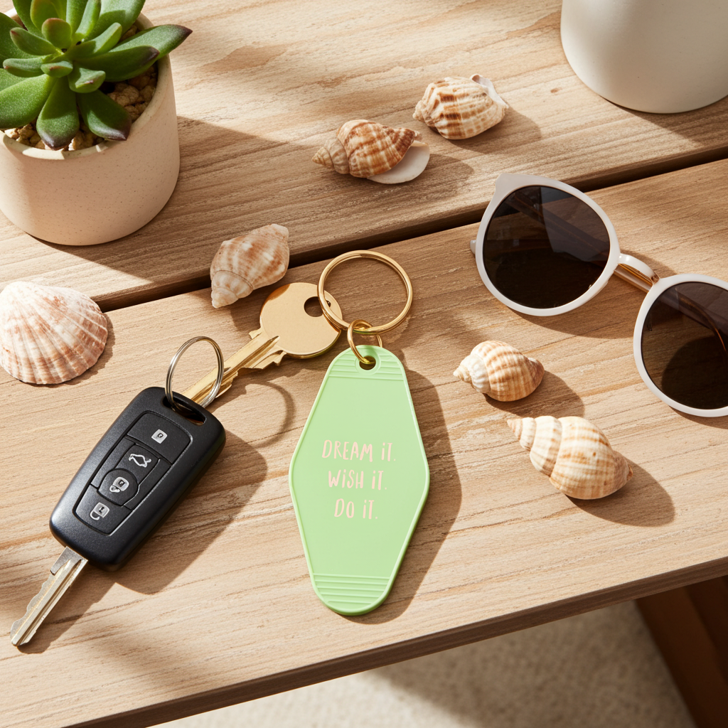 "Dream It" Retro Motel Keychain