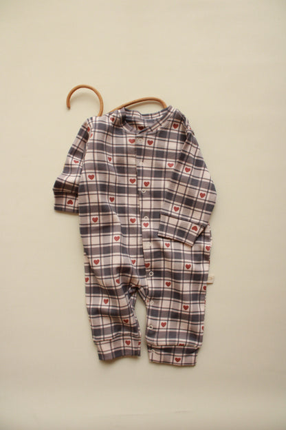 Heart Plaid Onesie