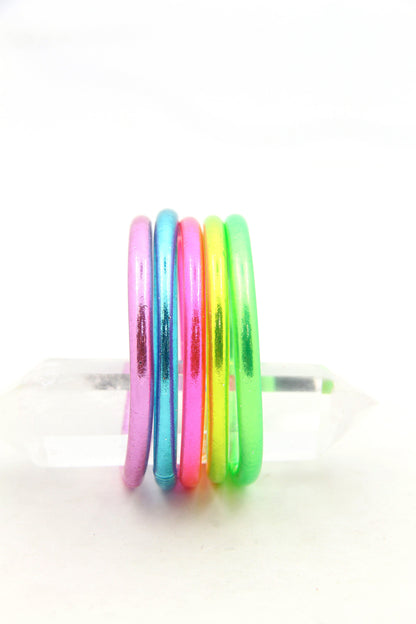Neon Party Set Thai Buddhist Temple Bracelets, Mantra Bangle, Thick, Sizes Available
